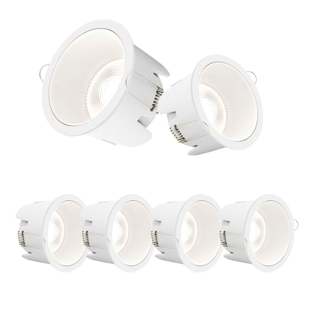 ASerZenith 6 Pack Dimmable Led Recessed Downlight, 12W Low Profile Ceiling Light Fixture,Simple Retrofit Installation - No Flicker, 3000K/4000K/6000K Anti-Glare Led Can Lights,White