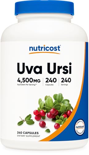 Nutricost Uva Ursi Extract 240 Capsules for 240 Servings Per Bottle - Vegetarian Gluten Free and GMO Free