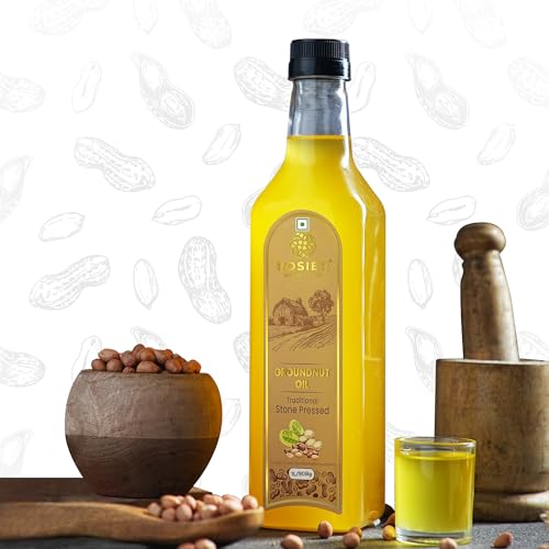 Image of Rosier Stone Pressed Organic Groundnut Oil 1 L | Traditional Wood Pressed Peanut Cooking Oil | Kolhu /Kacchi Ghani /Chekku | Pure, Natural and Healthy Groundnut Oil 1 Litre