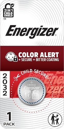 Image of Energizer 2032 Batteries (1 Pack), 3V Lithium Coin Batteries With 3-in-1 Child Shield