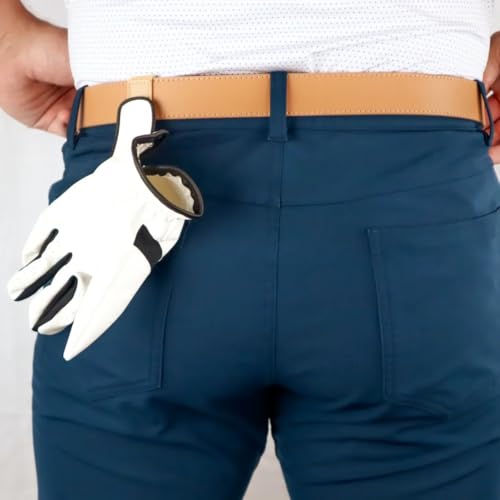 Image of Dartee Men's Golf Belt - Leather Ratchet Belt with Ball Marker, One-Size Adjustable Fit, Course and Casual Wear