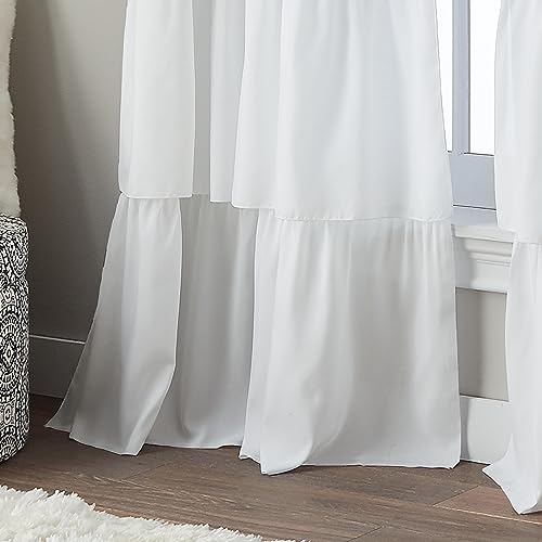 Curtainworks Flounced Curtain Panel, 84-inch, White,1Q82460GWT, W 42" x L 84" (1 Panels) - Image 4
