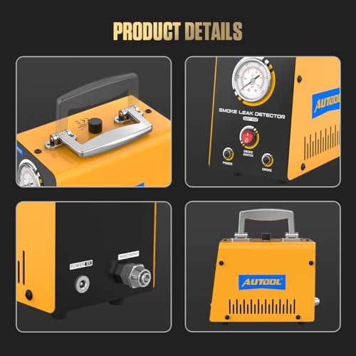 Image of Automotive Smoke Machine EVAP Leak Detector Vacuum Leak Tester 12V Car Fuel Pipe System Leakage Locator Built-in Air Compressor Motor with Pressure Gauge for Car, Motorcycle, Truck, Boats and More