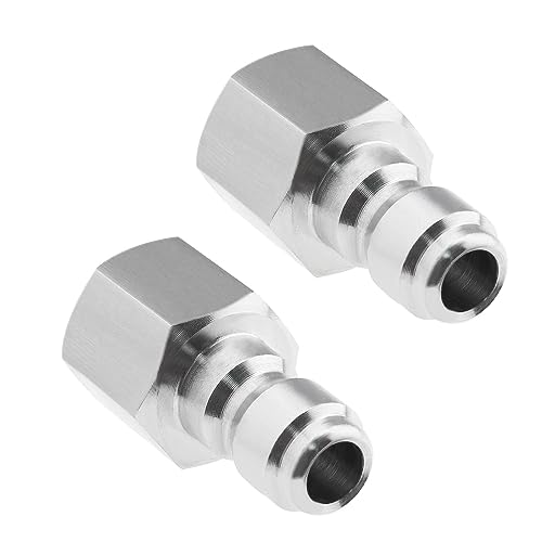 eMagTech 2pcs Adaptador limpiador de alta presión 1/4 pulgadas hembra conexión BSP toma de conexión rápida acoplador de acero inoxidable 304 para lanza de pulverización 5000 PSI