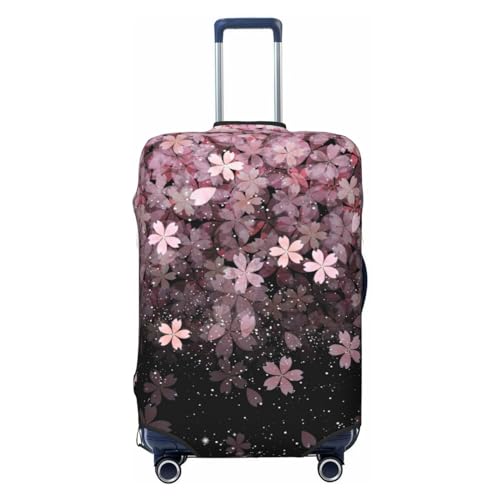 Falling Cherry Blossom Travel Luggage Cover Elastic Anti-scratch Suitcase Cover Protector Spandex Stretch Luggage Baggage Covers Fits 25-28 Inch Luggage,L