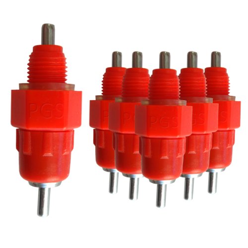 Chicken Nipples - Heavy Duty Stainless Steel Poultry Waterer by PowerGrow Systems - Pack of 5