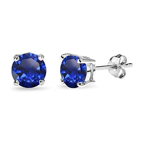 B. BRILLIANT 7mm Blue Sapphire Earrings Cover