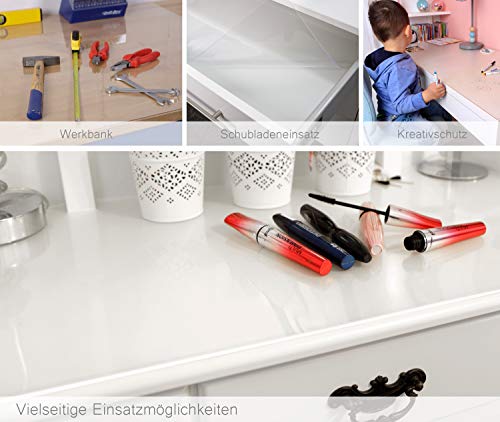 Glasklar Folie 2 mm + abgeschrägte Kante, transparente Tischdecke Tischschutz, Made in Germany, Wunschmaß, Größe wählbar (Breite 90 cm x Länge: 160 cm) – Bild 4
