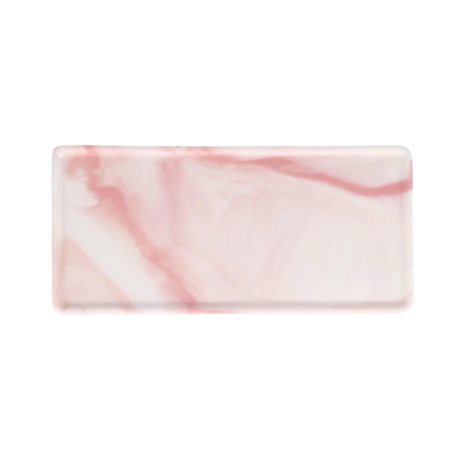 Grey Stone Ceramic Tray Bathroom Vanity Desktop Storage Plate Tabletop Dish Holder Home(Pink)