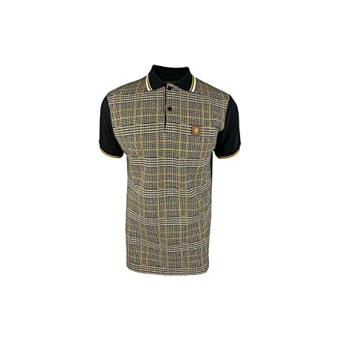 TROJAN Jacquard Check Panel Polo TR/8720 L Black Cover