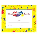 MOTIVATE STUDENTS - Ideal for rewarding students for academic success, good behavior, or participation, these certificates are great for use at year-end parties, award ceremonies, or as a classroom incentive PAINT SPLATTER DESIGN - Features a bright ...