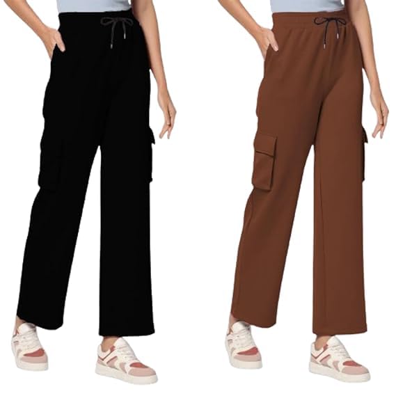 Women's Cotton Blend Cargo Pants Lightweight Stretch Casual Pants with Pockets for Travel, Hiking, Work & Casual Wear Pack of 2-picture-37