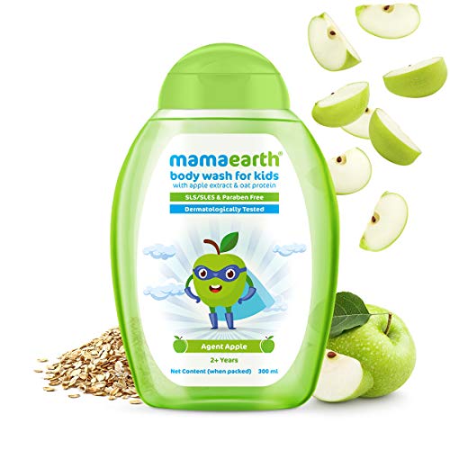 Image of Mamaearth Gentle Cleansing Natural Baby Shampoo, 400ml (White) & Agent Apple Body Wash for Kids with Apple Oat Protein - 300 ml, 1 count