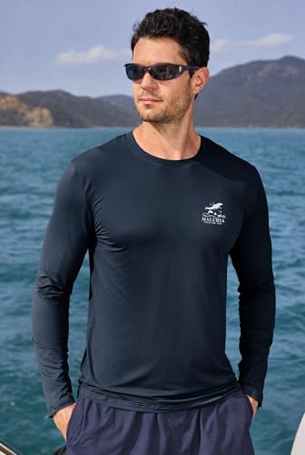 Image of Mens UPF 50+ Rash Guard Quick Dry Lightweight Summer UV Sun Protection Long Sleeve Swim Shirt (S-XXL)