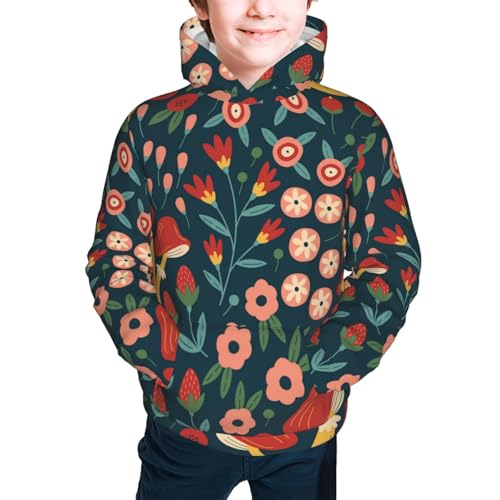Berries and Flowers Kid Hoodies Boys Sweatshirts Girls Pullover with Pocket3