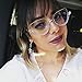 Zeelool Stylish Semi-rimless Cat Eye Glasses Frame for Women with Non-prescription Clear Lens Felicia VHP0189-01 Crystal