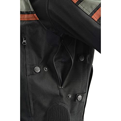 Milwaukee Leather MPM1751-BLACK-LG Burnt Orange Leather And Textile Armored Motorcycle Jacket thumb #8