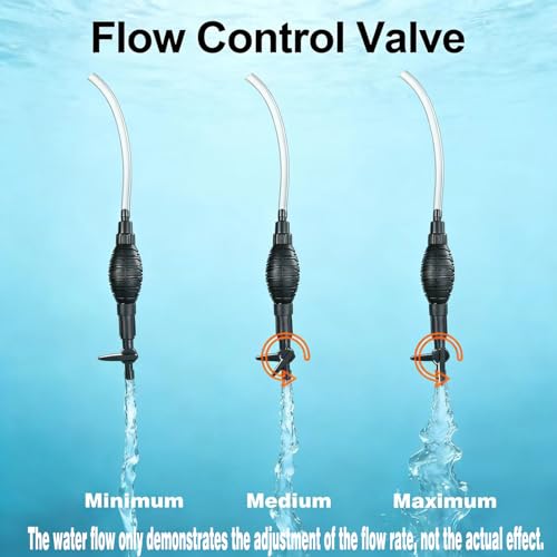 Image of Carefree Fish Aquarium Gravel Vacuum Sand Cleaner with 6Ft Pipe Fish Tank Water Changer Adjustable Length ABS(for 3~8Gal Tank)