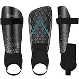 Northdeer Kinder Schienbeinschoner Fussball mit Knöchelschutz - Shin Guards für Kinder Jungen Mädchen (Schwarz S)