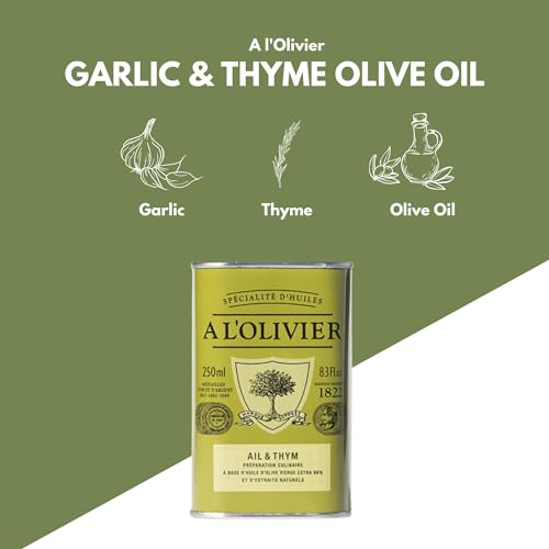 Aceite de Oliva infusionado con Ajo y Tomillo L'Olivier 8.3 oz Pack 2 miniatura 3