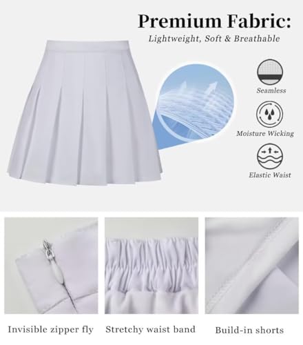Women Pleated Skirt Tennis Golf Skorts with Lining Shorts Athletic Pleated Skirts for Women4