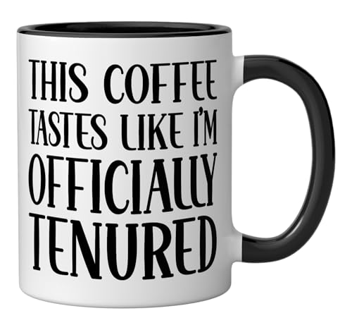 Taza de cerámica negra/blanca Tenure Professor 11 oz miniatura 2