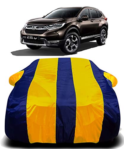 Image of Waterproof Car Cover Compatible for Honda CR-V with Ultra Surface Body Protection (Yellow Stripes)