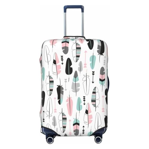 Feather Print Luggage Suitcase Cover Protector Luggage Washable Covers With Concealed Zipper