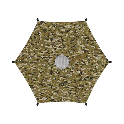 Trampolin Sonnenschutz Abdeckung | 183 244 305 366 427cm Trampolin Sonnenschutznetz | Wasserdichtes Überdachung Sonnenschutz für 6/8 Stangen, TrampolinZubehör