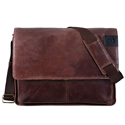 STILORD 'Athos' Bolso Mensajero Cuero Vintage Hombre y Mujer Bolsa Bandolera portátil...