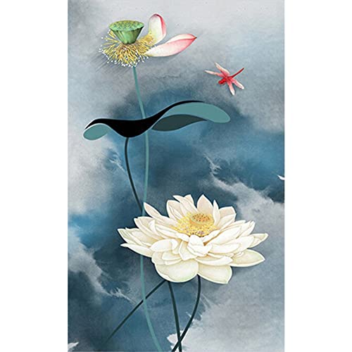 Kit peinture au diamant Lys blanc pour décorer votre salon en 5D