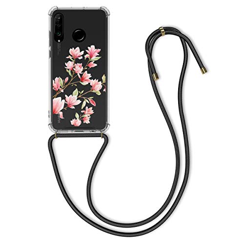 kwmobile 保護ケース 対応: Huawei P30 Lite - ストラップ付 ショルダーケース TPU保護 カバー モクレンデザイン