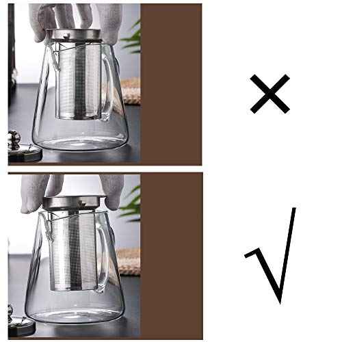 Tmost MORZA/VA101 Glass Teapot With Infuser Tea Pot 32Oz/43Oz Tea Kettle Stovetop Safe Blooming And Loose Leaf Tea Maker Set thumb #8