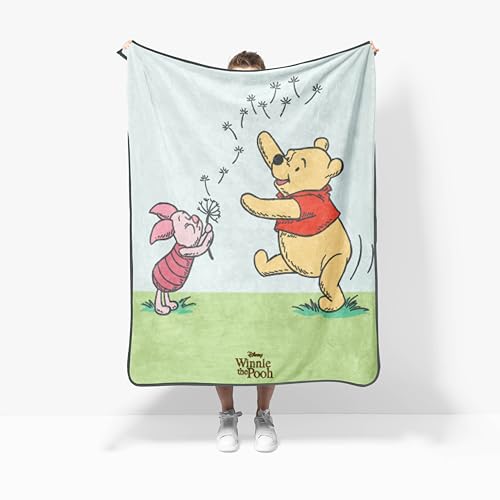 Jay Franco Kids Plush Throw Blanket Soft & Cozy Fleece Throw for Bedroom & Couch Dcor Official Licensed Product Multi - Winnie The Pooh 40x50 - Travel Blanket