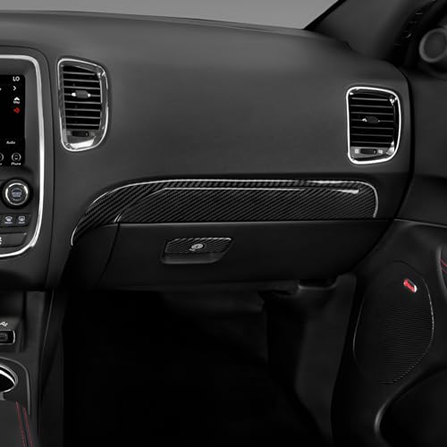 Image of Car Glove Box Cover Trim Decals for 2011-2020 Dodge Durango Accessories Carbon Fiber Interior Stickers