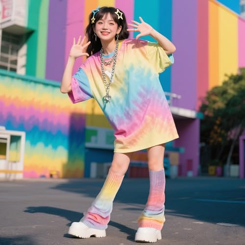 Image of Junely 2 Pairs Leg Warmers for Women Kawaii Leg Warmer Cute Legwarmers Japanese Socks Halloween Goth Emo Gyaru Accessories