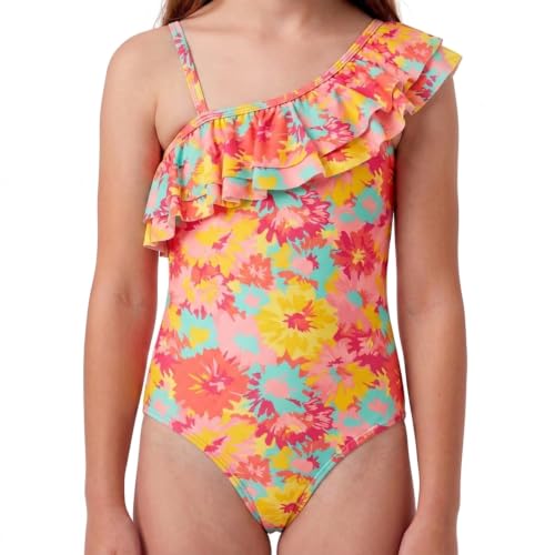 Image of Kanu Surf Girls Morgan Floral Ruffle 1-Shoulder 1-piece Swimsuit