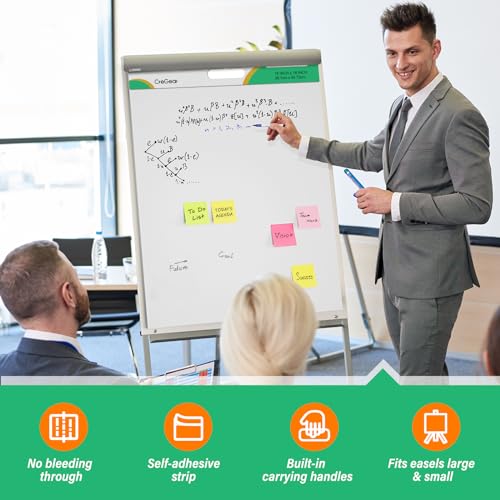 image for CREGEAR 15 x 18 Inch Sticky Easel Pads, 2-Pack 30 Sheets/Pad Self-Stic