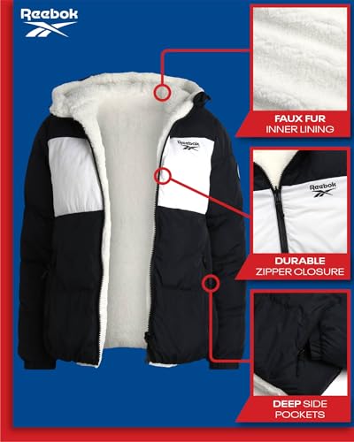 Reebok Women's Winter Jacket - Reversible Quilted Puffer Coat with Sherpa Fleece Lining - Reversible Jacket for Women (S-XL)2