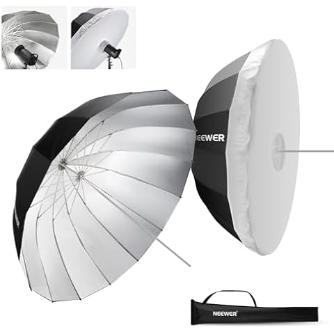 NEEWER 51" Parabolic Reflective Umbrella with Diffuser Cover