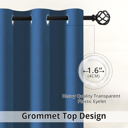 Image of Homestan 90% Blackout Door Curtains 8 Feet Long Set of 2, Room Darkening Parda with Grommet Design for Home Decor (8x4 Feet, Royal Blue)