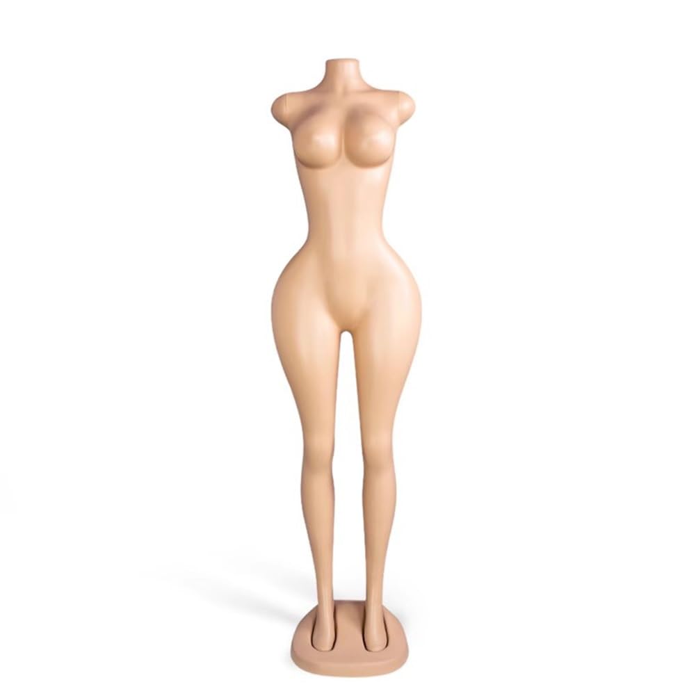 XCSCUK Plus Size Curvy Female Mannequin,Full-Body Dress Form for Window Display,with Sturdy Base,for Retail, Tailoring & Fashion Shows (Beige)