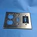 MULBERRY 97543 Price/EA, MINBUY(100), 2 Toggle SWITCH/1-DUPLEX, 3GANG, Stainless Steel, WALLPLATE