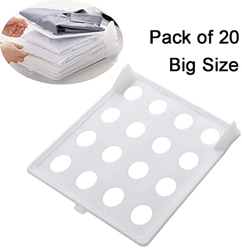 Clothes Folder Board Organizer Storage for Closet Drawer 20-Pack T Shirts Folding Organization Travelling Trays Big Size