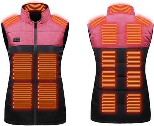 Chaleco calefactable para evitar el frío en invierno chaleco USB rosa 2XL 2