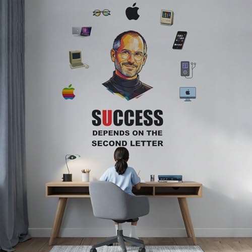 Image of StickMe Success Depends On You - Steve Jobs - Office Inspirational Motivational Quotes Decor Wall Sticker (Multi Colour, Vinyl) (Large - 120 x 120 cm)
