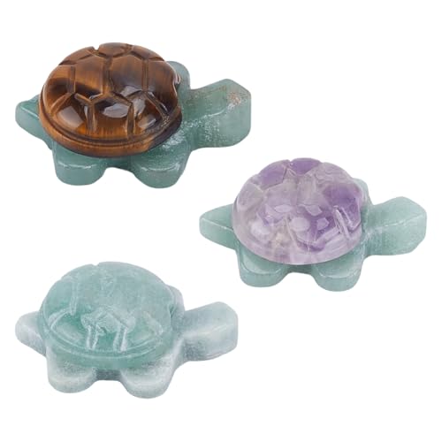 Figurines de Tortugas de Piedra Natural Set 3 Piezas miniatura 1