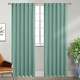 Picture of BGment Window Curtains for Bedroom - 84 Inch Rod Pocket and Back Tab Thermal Insulated Room Darkening Curtains for Living Room, 2 Curtain Panels (52 x 84 Inch, Frosty Green)