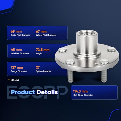 Image of ECCPP 2-Piece 930-603 Front Wheel Hub Bearing for Hyundai Sonata 2006-2015 | for Kia Optima 2006-2015 5 lugs Pre-Greased Sealed
