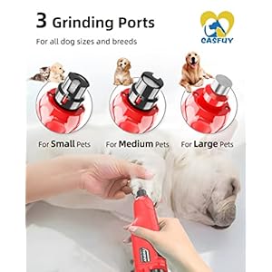 Casfuy dog nail grinder quiet 45db 6 speed pet nail grinder with 2 led lights for large medium small dogscats professional 3 ports rechargeable electric dog nail trimmer with dust capred  urban country home decor